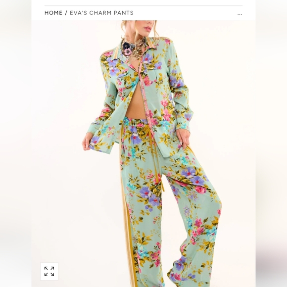 NWT Aratta Floral Wide Leg Pants - Multicolor - Picture 6 of 6